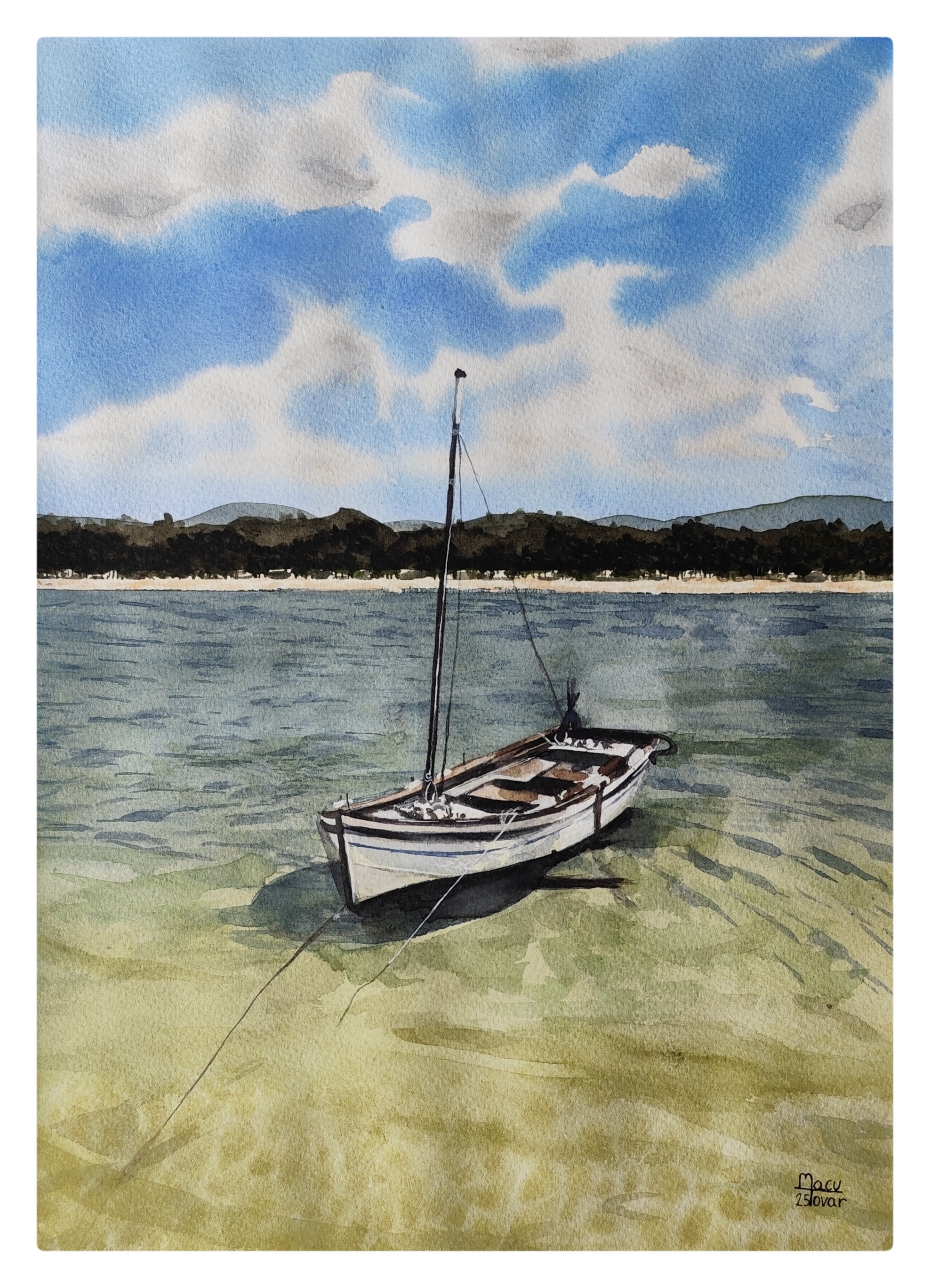 LLaüt en playa de Carril